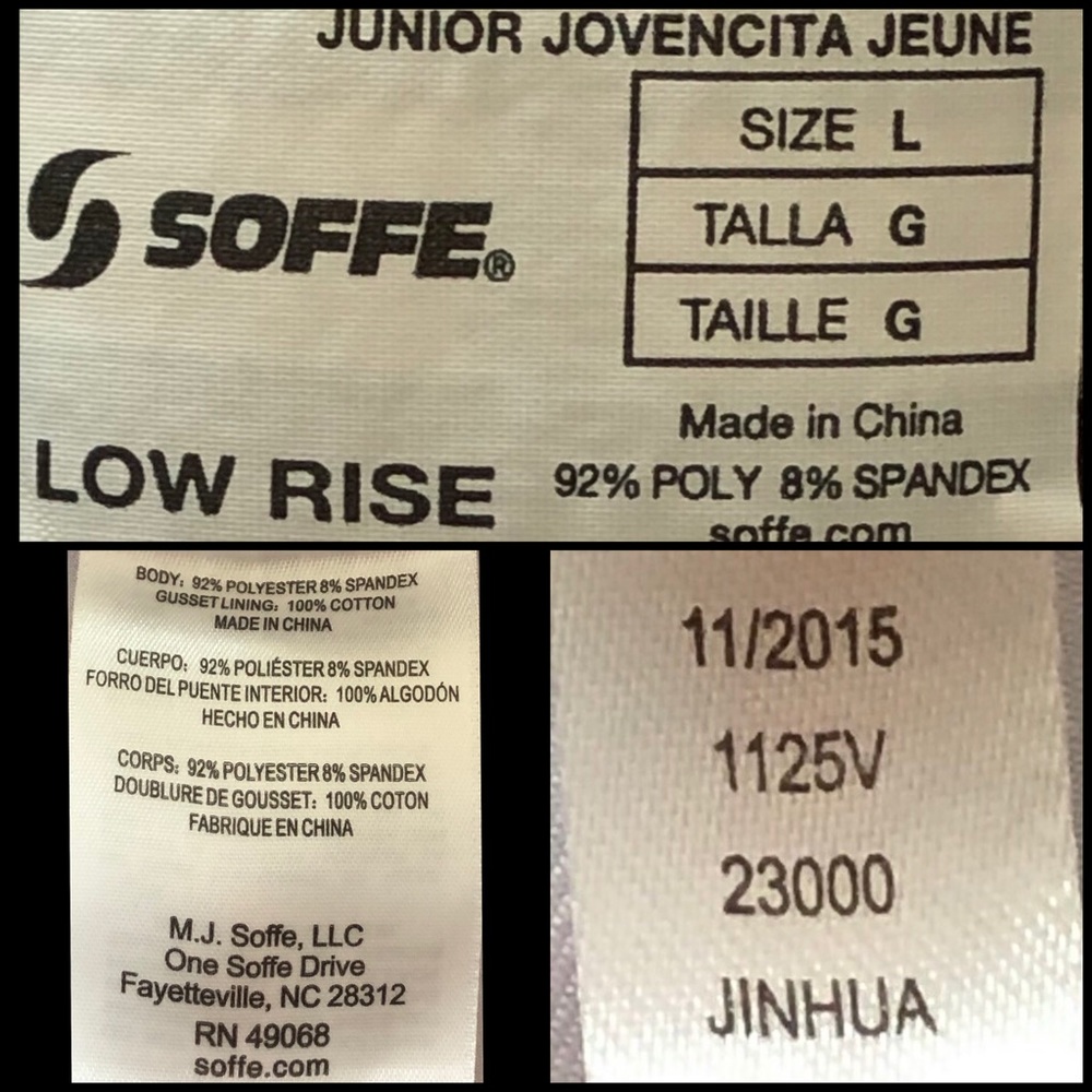 LOW RISE, SOFFE-DRI, COMPRESSION, CAPRI LEGGINGS. Junior Large. Medium - Picture 7 of 8